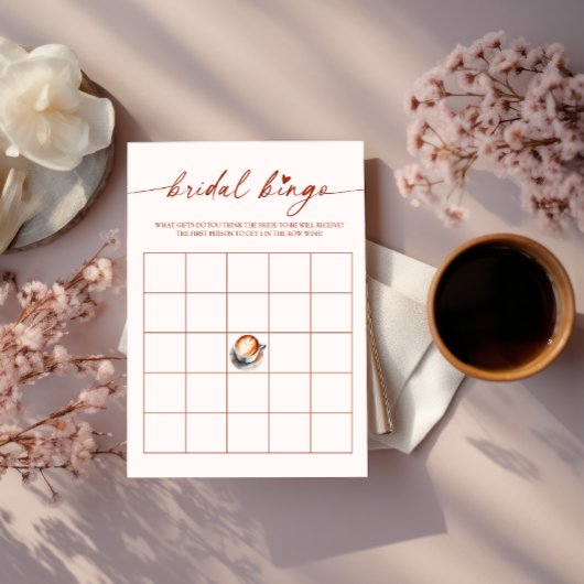 Bruidsbingo koffie bruiloft spelkaart kaart