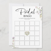 Bruidsbingo Wildflower Bruidsfeest Spel Kaart (Voorkant)