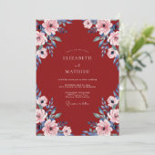 Bruidsbloem Crimson Slate Roos Kaart (Staand voorkant)