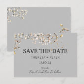 Bruidsbloem Trouwkaart Save the Date Kaart (Voorkant / Achterkant)