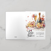 Bruidsbloemblaadjes Parels Prosecco Favorieten Bru Folie Wenskaart (Buiten Laag)