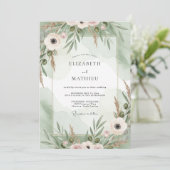 Bruidsbloemen Anemoon Bruiloft Kaart (Staand voorkant)