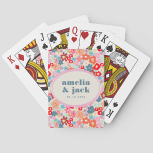 Bruidsbloemen Bruidstaart Maximalistische Trouwdag Pokerkaarten