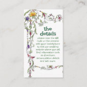 Bruidsbloemen Bruiloft Rustieke Landelijke Wilde B Informatiekaartje (Voorkant)