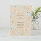 Bruidsbloemen Champagne Azure Krans Kaart (Staand voorkant)