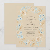 Bruidsbloemen Champagne Azure Krans Kaart (Voorkant / Achterkant)