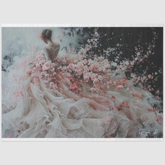 Bruidsbloemen Shower Tissuepapier (Voorkant)