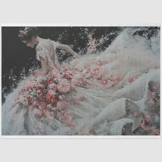 Bruidsbloemen Shower Tissuepapier (Voorkant)