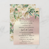 Bruidsbloemen verjaardag goud mint roos waterverf kaart (Voorkant / Achterkant)