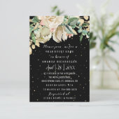 Bruidsbloemen verjaardag goud mint zwart aquarel kaart (Staand voorkant)