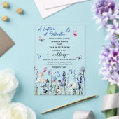Bruidsbloemen Vlinders Bruiloft Acryl Uitnodigingen (Insitu (Huwelijk))