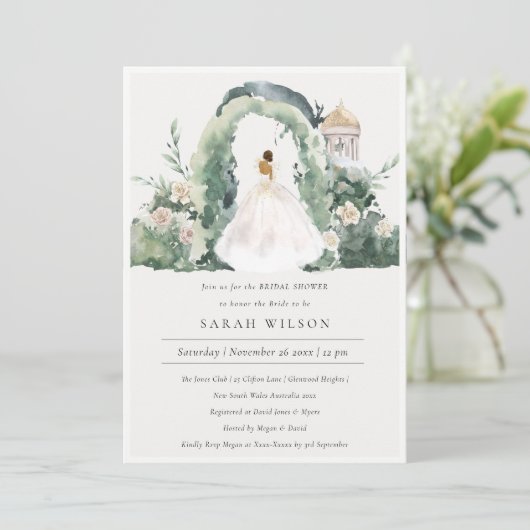 Bruidsbloemenboog Botanische Bruiloftsinvatie Bedankkaart (Staand voorkant)