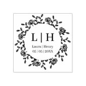Bruidsbloemenkrans Boho stijl initiële ontwerp Rubberstempel (Afrduk)
