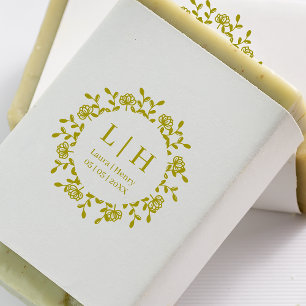 Bruidsbloemenkrans Boho stijl initiële ontwerp Rubberstempel