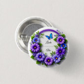 Bruidsbloemenkrans Ronde Button 3,2 Cm (Voorkant /achterkant)