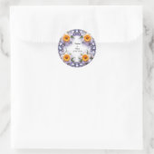 Bruidsbloemenkrans Ronde Sticker (Tas)
