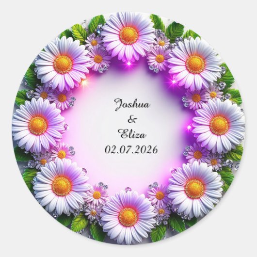 Bruidsbloemenkrans Ronde Sticker (Voorkant)