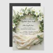 Bruidsbloemenkrans van lelies magnetische uitnodiging (Voorkant / Achterkant)