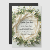 Bruidsbloemenkrans van lelies magnetische uitnodiging (Voorkant / Achterkant)