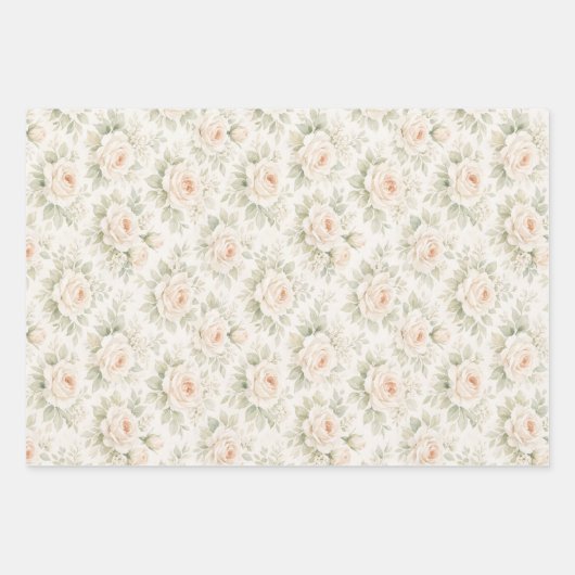 Bruidsbloempatroon Inpakpapier Vel (Voorkant)