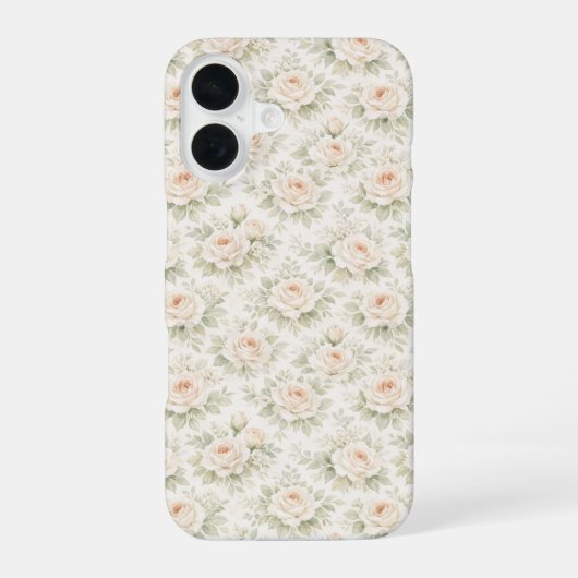 Bruidsbloempatroon iPhone 16 Hoesje (Achterkant)