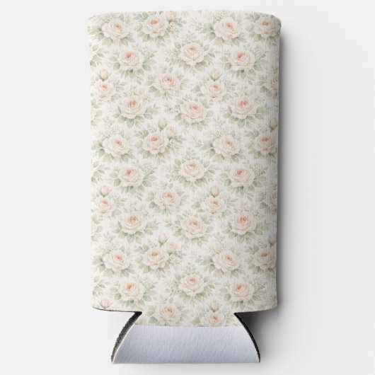 Bruidsbloempatroon Seltzer Blikjeskoeler (Voorkant)