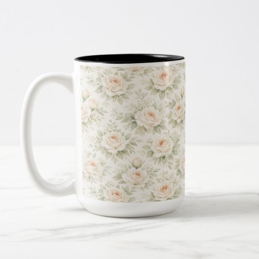 Bruidsbloempatroon Tweekleurige Koffiemok (Links)