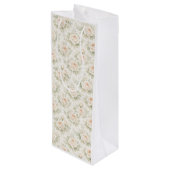 Bruidsbloempatroon Wijn Cadeautas (Achterkant Gekanteld)