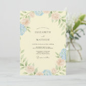 Bruidsbloemstuk met Hydrangea en Eucalyptus Kaart (Staand voorkant)