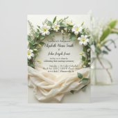 Bruidsbloemstuk van lelies kaart (Staand voorkant)