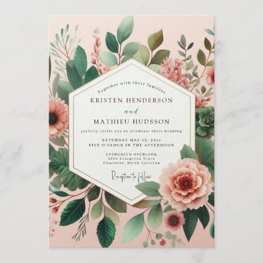 Bruidsbloesem Blush Verdant Kaart (Voorkant)