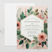 Bruidsbloesem Blush Verdant Kaart (Voorkant / Achterkant)