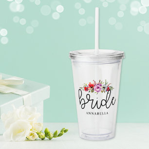 Bruidsboeket Acryl Drinkbeker