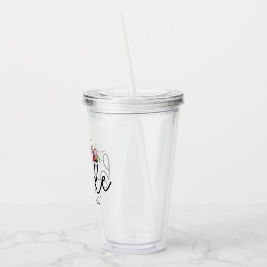 Bruidsboeket Acryl Drinkbeker (Links)