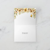 Bruidsboeket Bij Bruiloft Bruidsfeest Bedankkaart (Binnen)