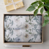 Bruidsboeket Blauwe en Witte Aquarelrozen  Tissuepapier (Geschenk)