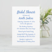 Bruidsboeket Blauwe & Witte Bruiloft Kaart (Staand voorkant)