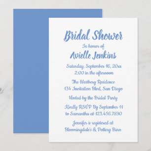 Bruidsboeket Blauwe & Witte Bruiloft Kaart