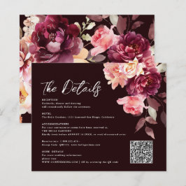 Bruidsboeket Bloem Burgundy QR code Details Huweli