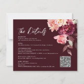 Bruidsboeket Bloem Burgundy QR code Details Trouwe (Voorkant)