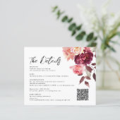 Bruidsboeket Bloem Burgundy QR code Details Trouwe (Staand voorkant)