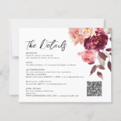 Bruidsboeket Bloem Burgundy QR code Details Trouwe (Voorkant)