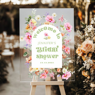 Bruidsboeket bloemboog Bruiloft Welcome Acryl Bord