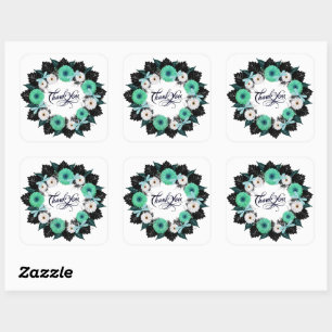 Bruidsboeket bloemen bloemstuk verzending vierkante sticker