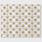 Bruidsboeket Bloemen Personaliseer Namen Cute Cadeaupapier (Vlak)