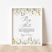 Bruidsboeket bloemen ring zoek bruidsshower spel poster