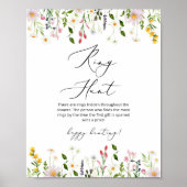 Bruidsboeket bloemen ring zoek bruidsshower spel poster (Voorkant)