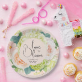 Bruidsboeket bloemige bruiloft Blush Roze Papieren Bordje (Feest)