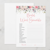 Bruidsboeket Bloemige Woordzoekspel Kaart (Voorkant / Achterkant)