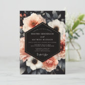 Bruidsboeket Blush Charcoal Nocturne Bloom Kaart (Staand voorkant)